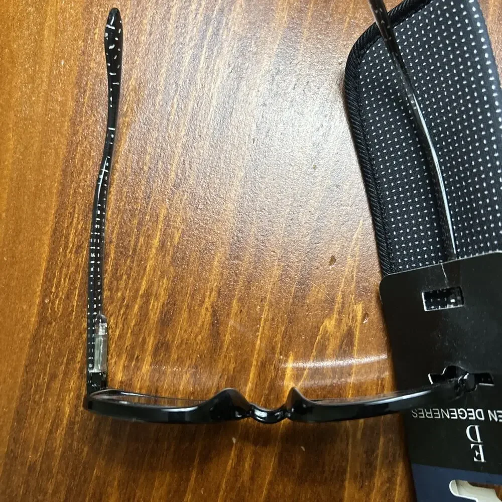 NEW! Ellen Degeneres Carter Black Sunglass Readers +Pouch Strength 2.25 Unisex